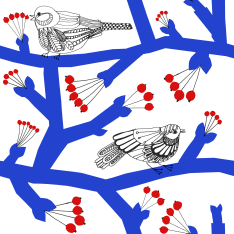 Marimekko Frosted blue-red napkin