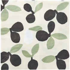 Marimekko Omppo musta vihreä lautasliina 20 kpl