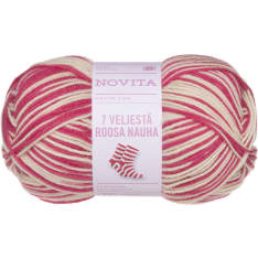 Novita 7 Veljestä Roosa Nauha Tasaraita 150 g lanka