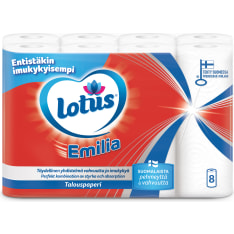 Lotus Emilia 8 rll valkoinen talouspaperi