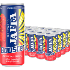 Jaffa Booster Mansikka-Sitruuna 24x0,33 l energiajuoma