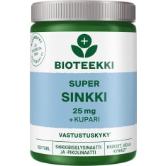 Bioteekin Super Sinkki 100 tabl. ravintolisä