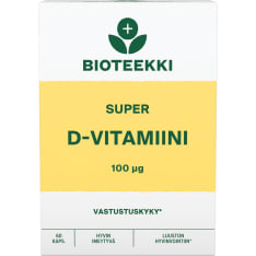 Bioteekin Super D 100 μg 60 kaps. ravintolisä