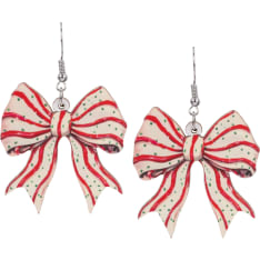 Ibero plywood bow earrings