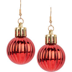 Ibero red Christmas bauble earrings