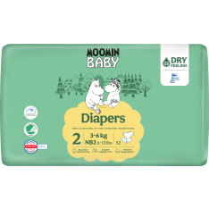 Moomin Baby Newborn size 2, 3-6 kg 52pcs open diapers