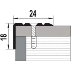 Pisla 24x18 mm aluminum step corner strip