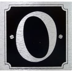 Pisla 8cm silver/black number sticker