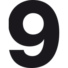 Pisla 8cm musta numerotarra