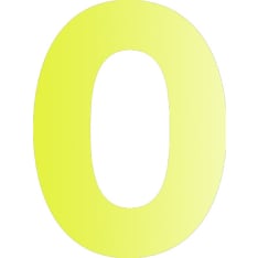 Pisla 8cm yellow reflective number sticker
