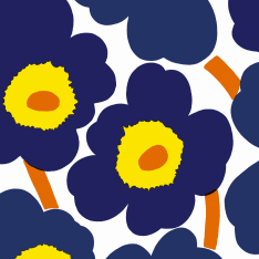 Marimekko Poppy blue-yellow 20 napkins