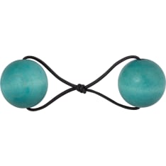 The Pom pom hair band has two charming wooden beads. The hair tie works for both thinner and thicker hair. Length: 8 cm. Hand...