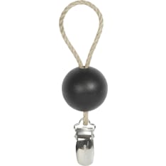 Use the Towel clip to hang your bath and hand towels. Length 13 cm. 
</li><li>Material: maple, waxed cotton string, metal