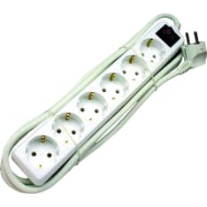 Opal 6-part indoor extension cord + switch