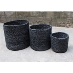 Black jute basket