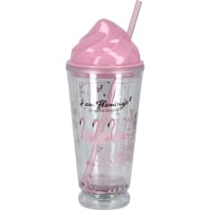 Flamingo Ice Cream 450 ml straw mug with light assortment