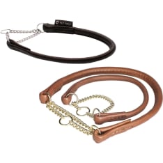 Pet First Classic round semi-tightening leather collar