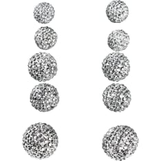 Cailap Glitter ball earring 5 pairs silver