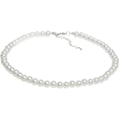 Cailap Necklace white glass bead short