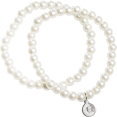 Cailap Bracelet white glass bead, 2 pcs