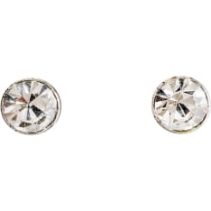 Cailap round clear stone silver earrings
