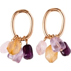 Cailap ring earrings with coloured stones