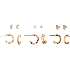 Cailap 6pair of buttons and rings earrings