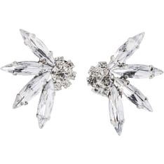 Cailap clear stones flower pendant earrings