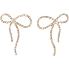 Cailap clear stone bow earrings