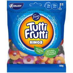 Fazer Tutti frutti Rings 180 g karkkipussi