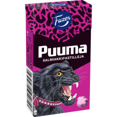 Fazer Pantteri Puuma Salmiakkilakritsirakeita 38 g pastillirasia