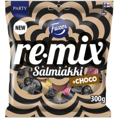Fazer Remix Salmiakki +choco candy bag 300g
