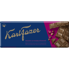 Karl Fazer milk chocolate tablet with raisins and hazelnuts 180 g