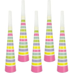 Pastel stripe 5 pcs/pack horn