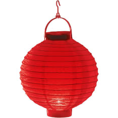Red paper lantern with light