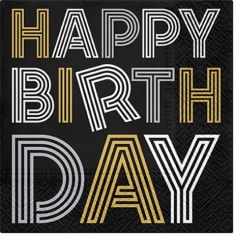 Happy Birthday 12 x 20 kpl 33cm lautasliina