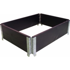 Black wooden pallet growing box