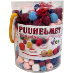 Viikari puuhelmet ämpärissä