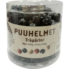 Mustat puuhelmet tölkissä
