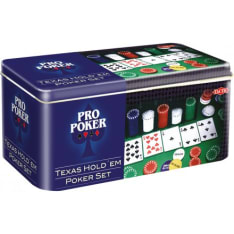 Tactic Pro Poker Texas Hold'em Poker set in a metal box