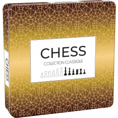 Tactic Collection Classique puinen 28 x 28 cm shakki peltirasiassa