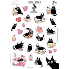 Black cat Design A5 sticker sheet