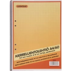 Luontevat A4 60 lehteä 7x7 mm ruudutus kierreluentolehtö