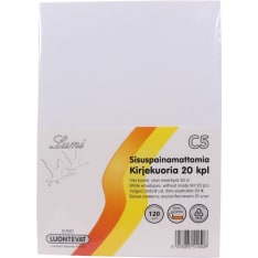 Luontevat Lumi 20 pcs C5 white unprinted inside self adhesive strip envelope