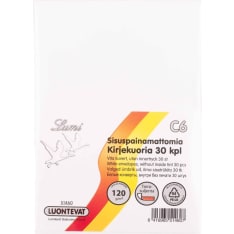 Luontevat Lumi 30 pcs C6 white unprinted inside self adhesive strip envelope