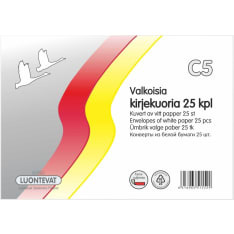 Luontevat 25 pcs C5 white self adhesive strip envelope