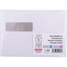 Luontevat 50 pcs E5 white self adhesive strip window envelope