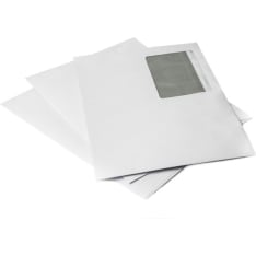 Luontevat 50 pcs E5 white self adhesive strip large window envelope
