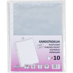 Luontevat A4 10 pcs clear 90 mc punched pocket