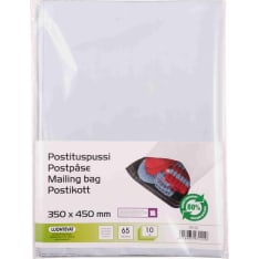 Luontevat 10 kpl 350 x 450 mm white self-adhesive mailing envelope